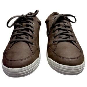 Nunn Bush Kore Brown Leather Sneakers 10.5M Comfort Gel Smart Scent Casual Shoes
